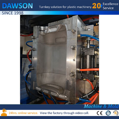 Wydajność 130 kg na godzinę, 20-litrowy kanister, wytłaczanie, HDPE, formowanie, maszyna do rozdmuchu bębnów z tworzywa sztucznego, 4,4 na 3,4 na 3,6 metra