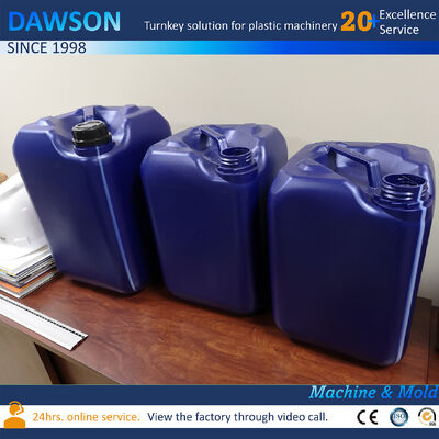 Wydajność 130 kg na godzinę, 20-litrowy kanister, wytłaczanie, HDPE, formowanie, maszyna do rozdmuchu bębnów z tworzywa sztucznego, 4,4 na 3,4 na 3,6 metra