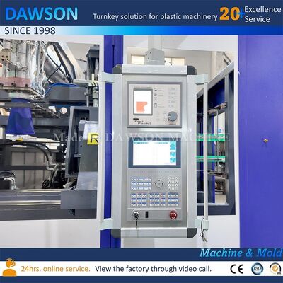 4-strefowa maszyna do formowania z rozdmuchem tworzyw sztucznych z ogrzewaniem śrubowym, linia produkcyjna butelek na kanistry HDPE, siła zacisku 270 KN, technologia