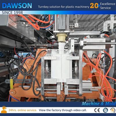 13.8kw Śrubokrętowa moc grzewcza Podwójna stacja Maszyna do tworzenia puszek dla PE Plastikowe butelki pestycydowe Ekstruzja Blow Moulding